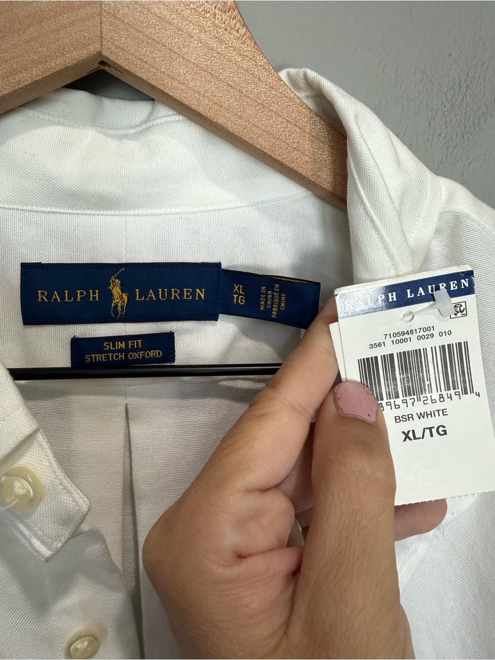 Ralph Lauren Slim Fit Stretch Oxford Button Down Shirt White XL NWT - Picture 3 of 8